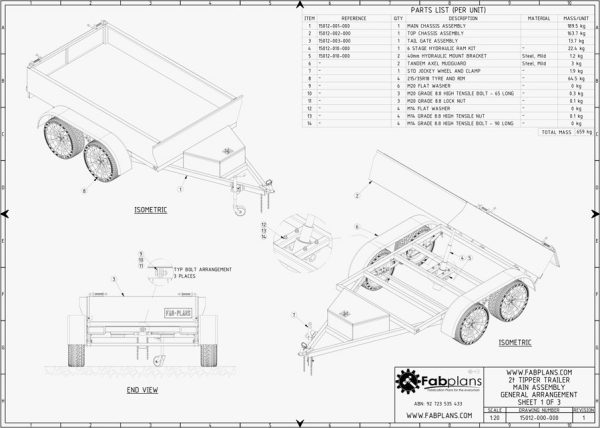 hydraulic tipping box trailer plans