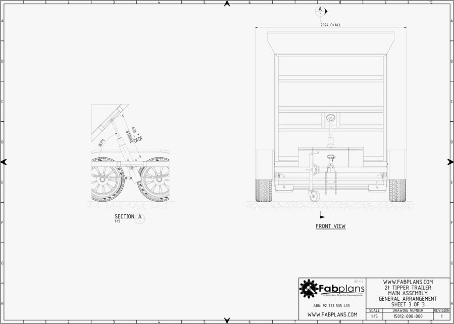 tipping box trailer drawings