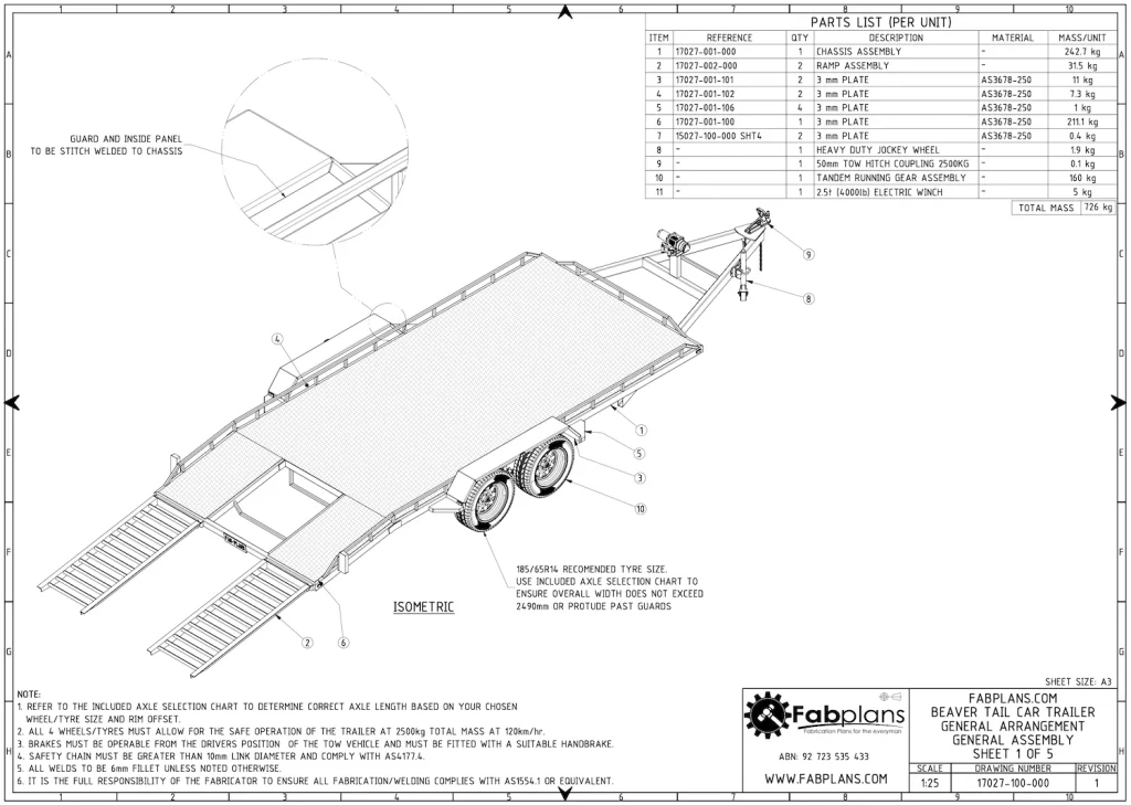 beavertail car trailer plans